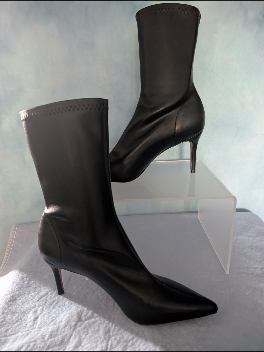 Black Women's Pointed Toe Sock Boots - Designer Style